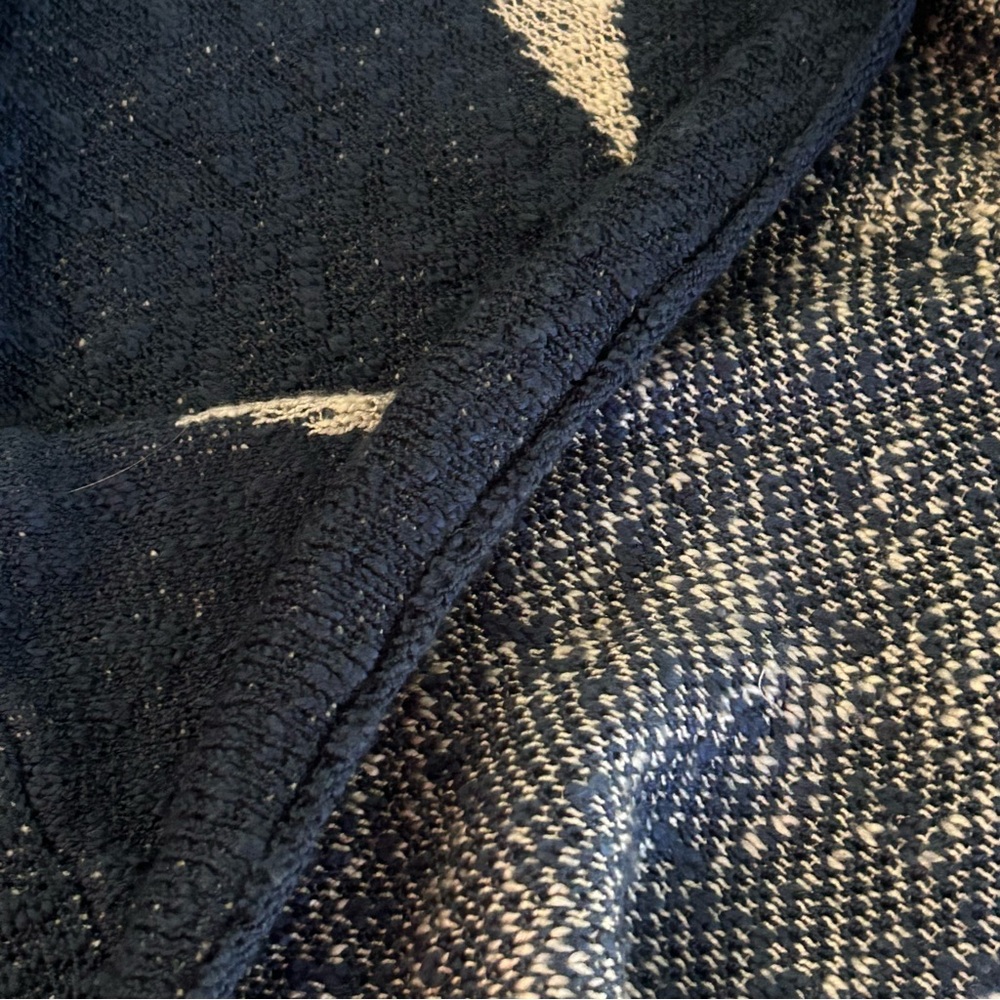 Easel Los Angeles oversized women’s size large blue knit sweater white stars - Picture 8 of 11